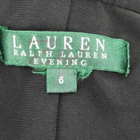 Vtg Cocktail Beaded Shawl Sleeveless Tea Length Bodycon Ralph Lauren Black Sz 6 - Picture 8 of 11